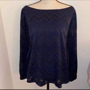 Navy Blue Banana Republic Factory Blouse Size XL